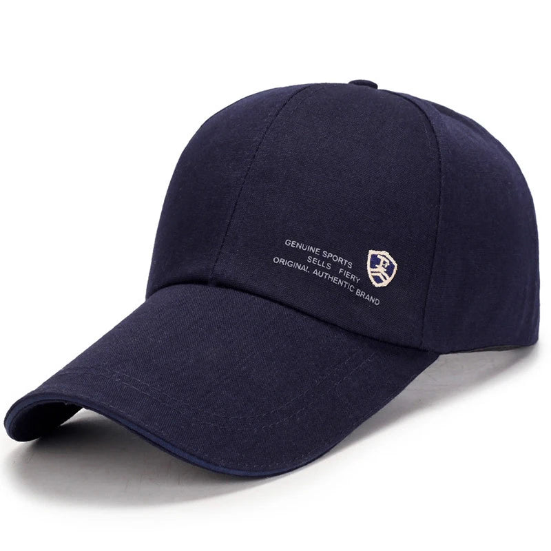 Spring Summer Baseball Cap Embroidered Canvas Sun Hat Outdoor Sports Cap Mens Hat for Fish Fashion Long-brimmed Golf cap 2022