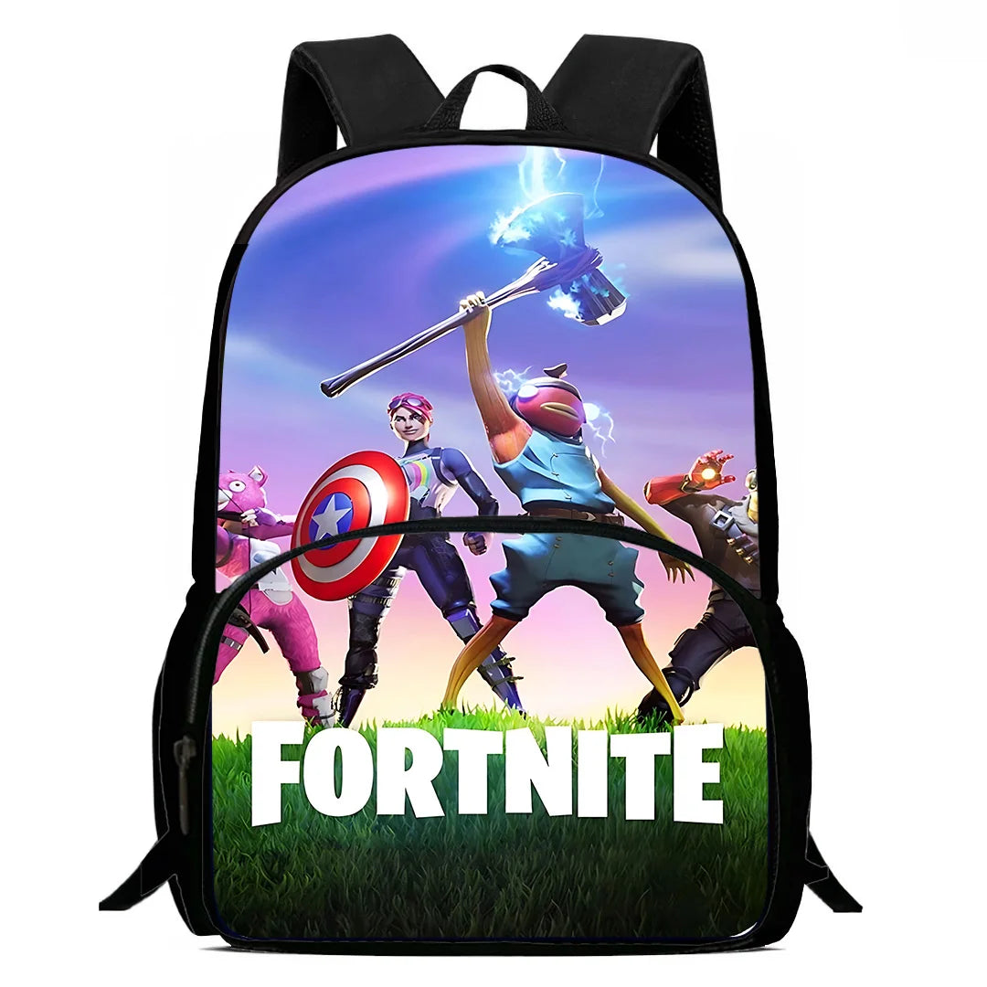 Hot Game Design Child Backpacks Lunch Bag Pencil Case Pupil Large Capacity School Bags For Boy Girl Best Gift F-FortniteS