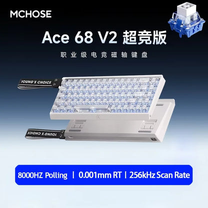 MCHOSE Ace 68 Hall Effect Magnetic Switch Gaming Keyboard Topographic Keycaps Customized TTC Uranus Magnetic Switch eSports