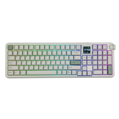 EPOMAKER RT100 PRO 100% ANSI US Layout Gasket Wired/Bluetooth/2.4Ghz Wireless Mechanical Keyboard 1.54” Screen & Volume Knob