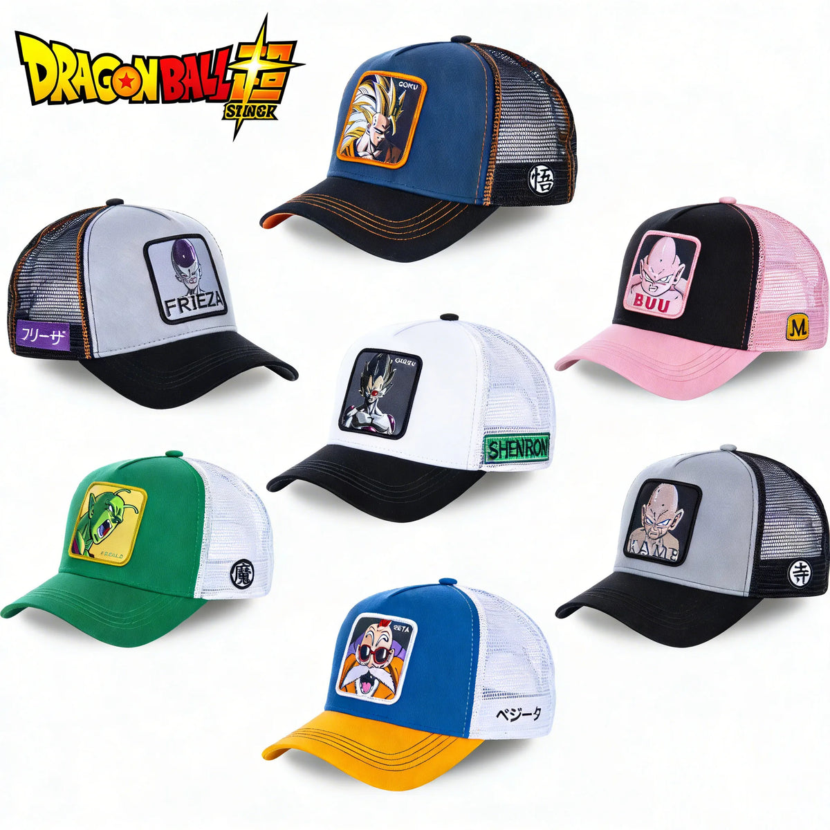Casquette Dragon Ball Son Goku pour l'été, casquette de voyage à visière, casquette pour homme brodée, style hip-hop en maille, visière pare-soleil, casquette de baseball, sport de plein air