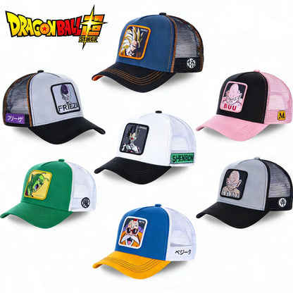 Casquette Dragon Ball Son Goku pour l'été, casquette de voyage à visière, casquette pour homme brodée, style hip-hop en maille, visière pare-soleil, casquette de baseball, sport de plein air