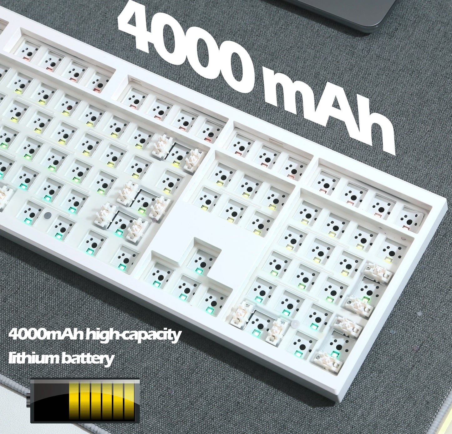 GMK108 Mechanical Keyboard Kit Hot-swappable Bluetooth 2.4G Wireless RGB Backlit Gasket Structure Support for VIA/QMK