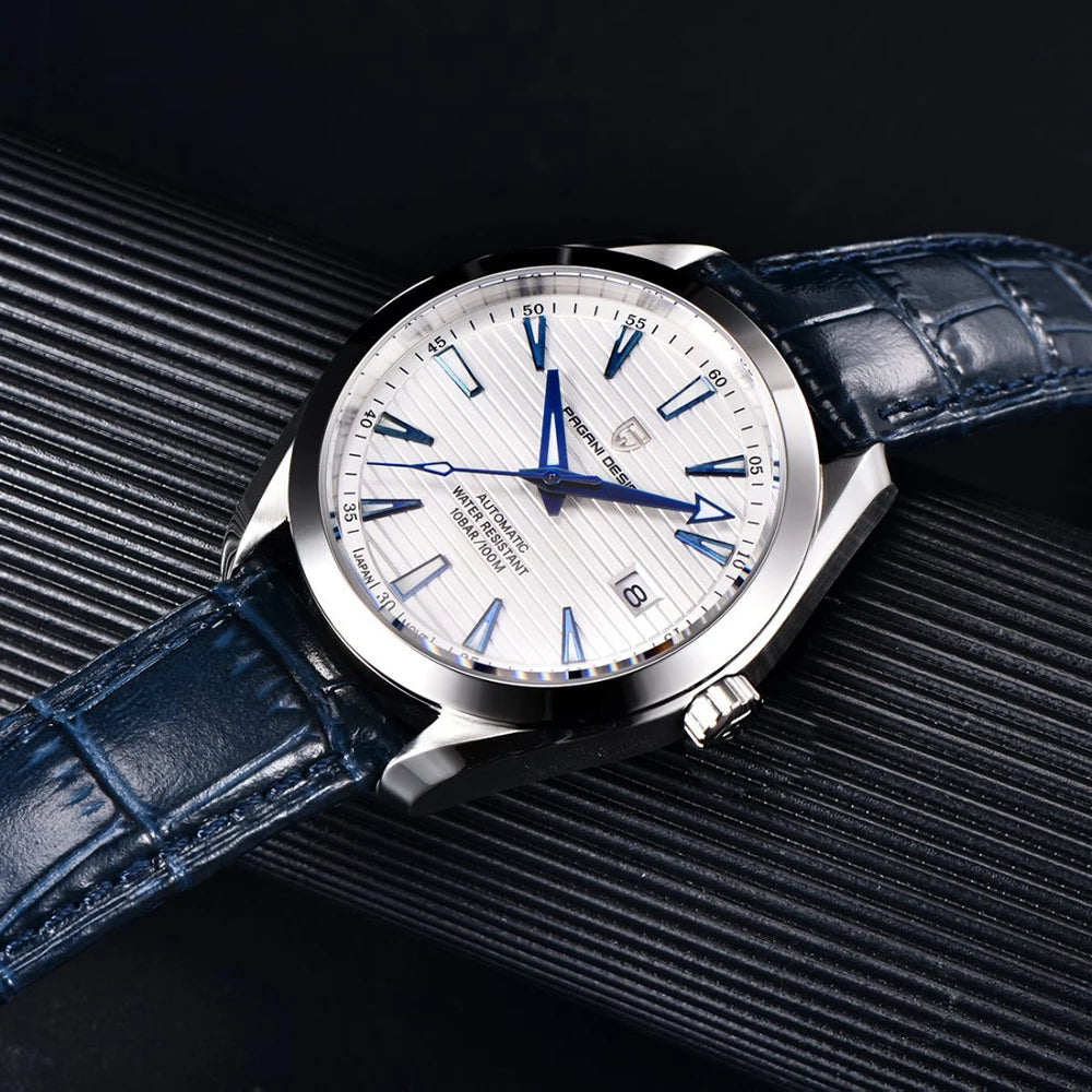 PAGANI DESIGN luxury men’s watch – Mechanical automatic model (calibre 8215), stainless steel, water-resistant, with date display and luminescent hands