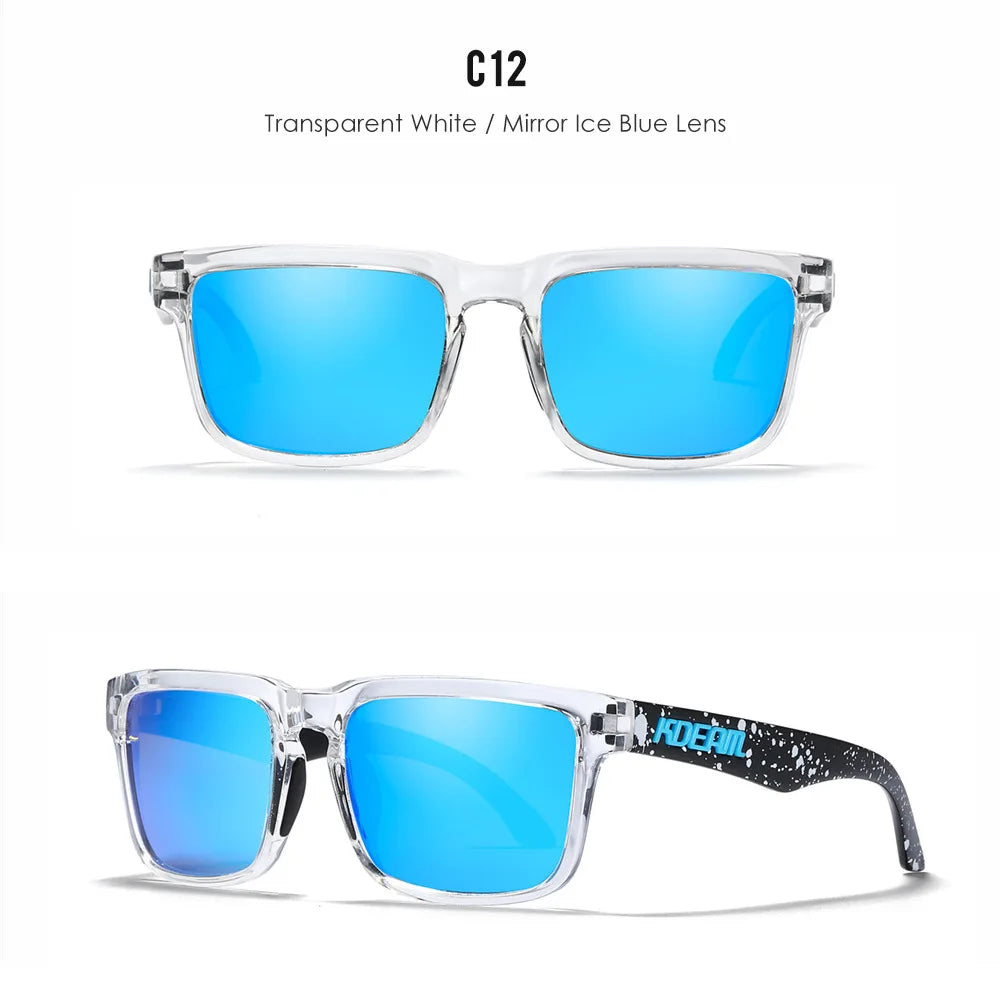 Kdeam 2026 High Quality Polarized Sunglasses for Men Transparent Gray Frame Fashion Unisex Outdoor Luxury Eyeglasses For Couple