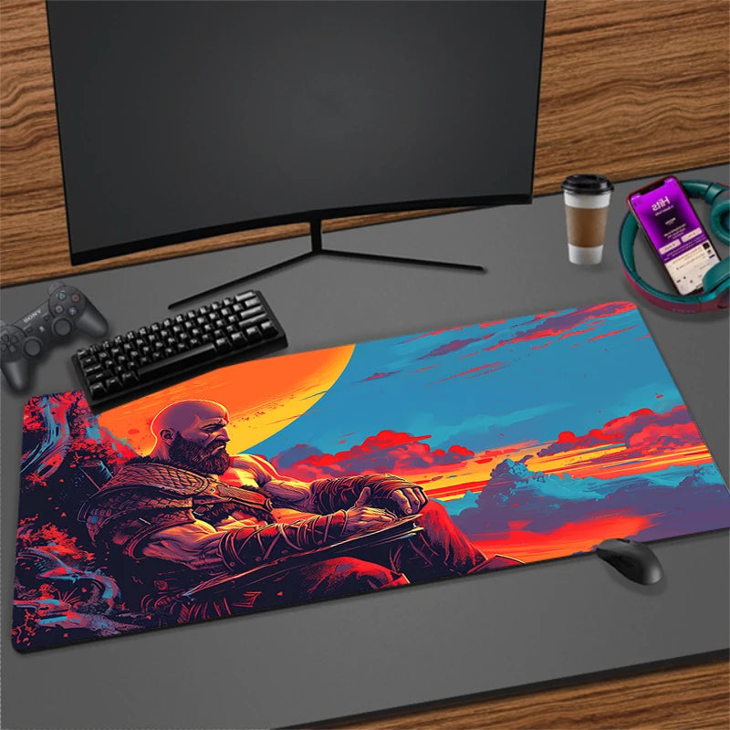 Xxl Mouse Pad God of War Gaming Accessories Keyboard Computer Desk Mat Game Big Carpet 90x40 Large Gamer Cabinet Table Mousepad