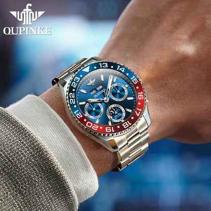 OUPINKE Fashion Mens Watches Top Brand Luxury Business Sport Watch Multifunction Automatic Mechanical Men Clock Waterproof Reloj