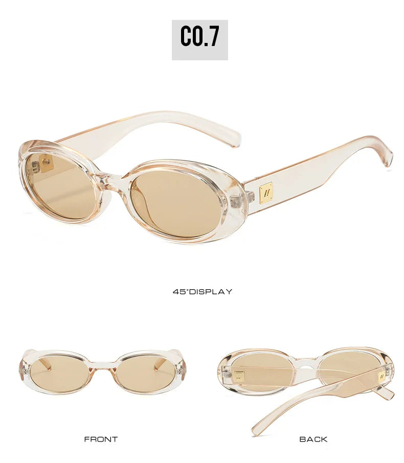 Classic Oval Sunglasses Women Men New Thick Frame Party Sunglasses Hip Hop Cool Luxury Designer Brand Eyeglasses UV400 Eyewear