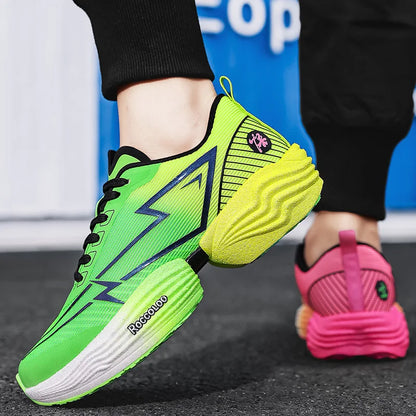 Paire de chaussures de sport professionnelles pour marathon, confortables, de jogging, amortissantes, d’entraînement, à fort rebond, antidérapantes, de course