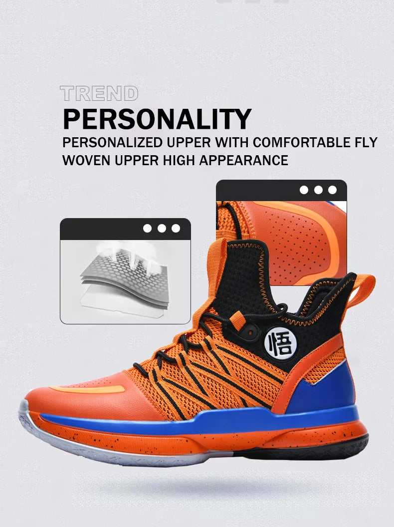 2024 New Dragon B Style Orange Mens Basketball Shoes Size 38-44 Air Cushioning Sport Sneakers Mesh Breathable Training Shoes