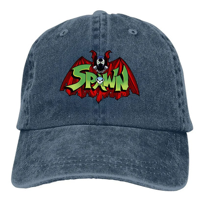 Washed Men's Baseball Cap Spawn-Bat Trucker Snapback Caps Dad Hat Spawn Comic Golf Hats