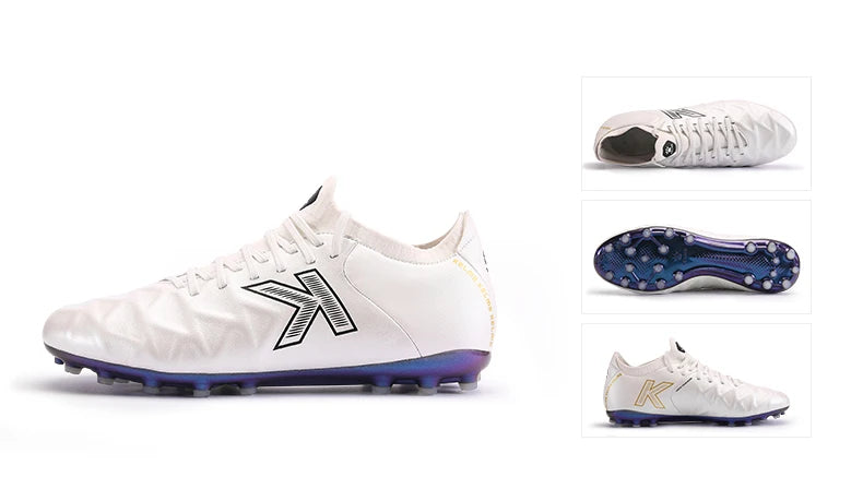 KELME Soccer MG Shoes Calf-Skin Cleats Match Artificial Grass Slip-Resistant  Cushioning Training Football Shoes ZX80121058