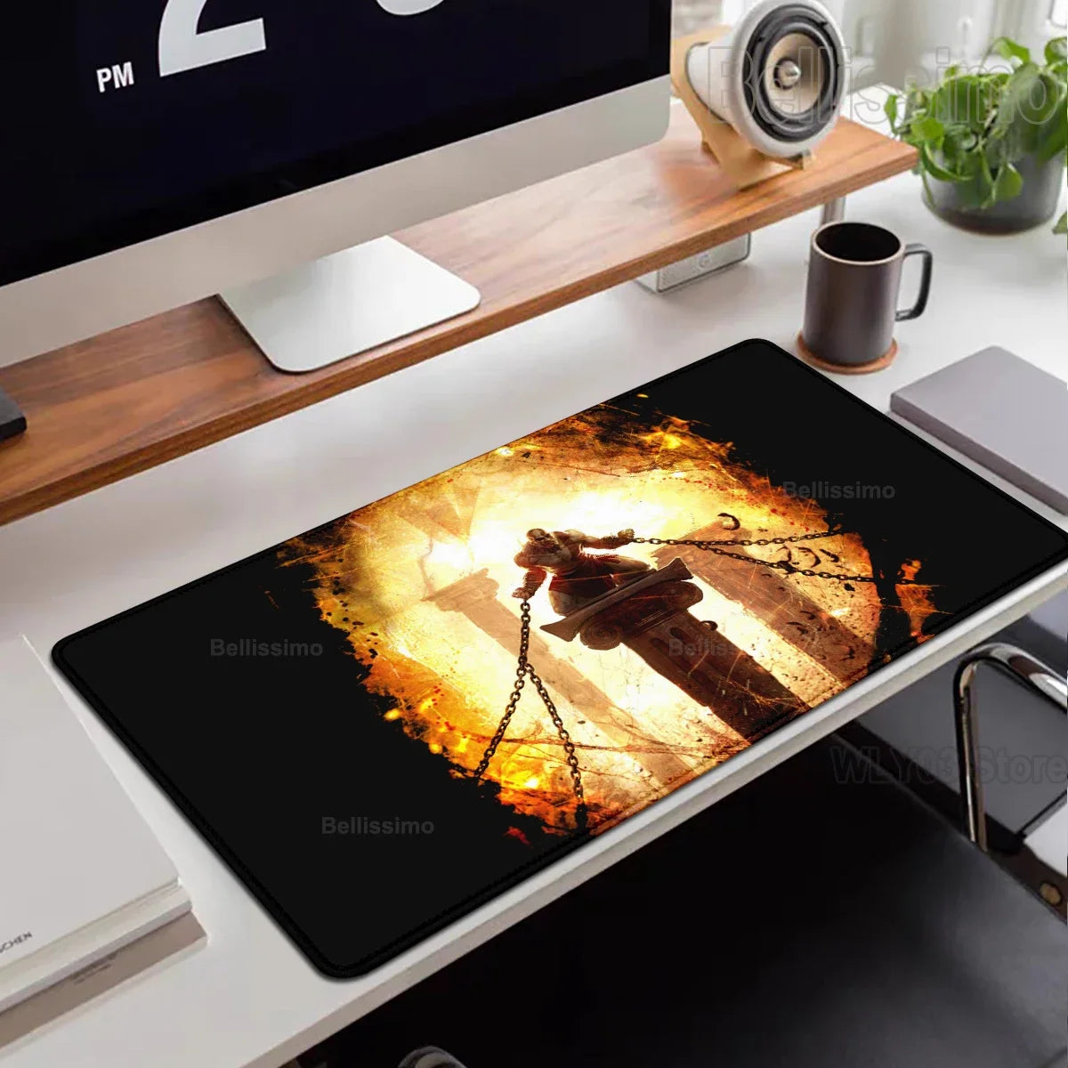 Xxl Mouse Pad God of War Desk Mat Gaming Accessories Keyboard Computer Mousepad Gamer Large Pc Cabinet Office Table Carpet Rug