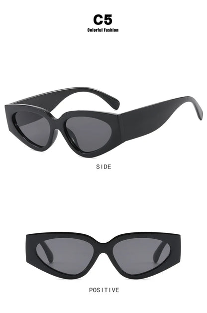 2025 New Fashion Cat Eye Small Oval Women Sunglasses Men Trendy Y2K Punk Sun Glasses Female Travel Shade Vintage Eyewear UV400
