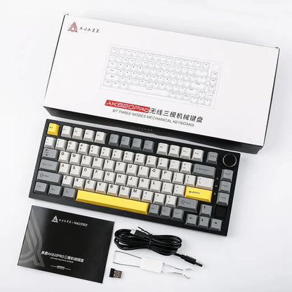 AK820 PRO AJAZZ 0.85TFT Screen Mechanical Keyboard Custom GlF image 3 Modes Hot-Swap