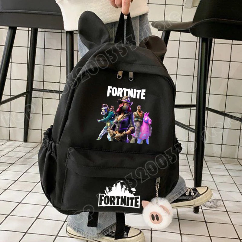 Neuer Fortnite-Cartoon-Rucksack für Jungen und Mädchen, lässige Schultasche mit großem Fassungsvermögen, Studententasche mit Hasenohren, Reiserucksack, Schreibwaren-Geschenk