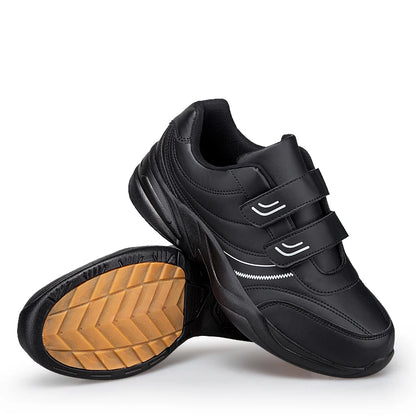 Sneakers da uomo in pelle regolabili con chiusura a strappo, scarpe sportive casual, sneakers bianche, scarpe da ginnastica sportive da uomo