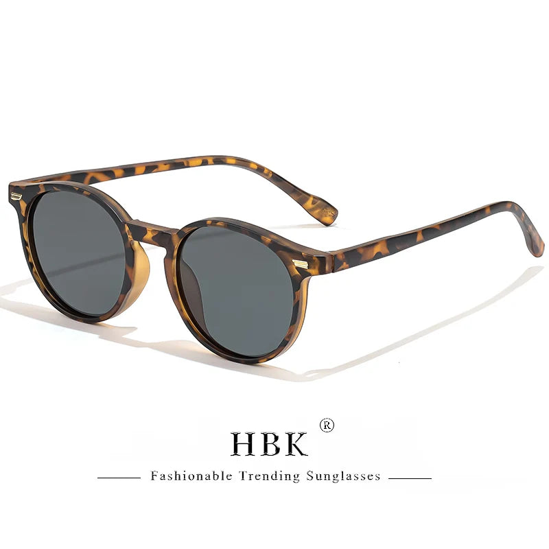 HBK Fashion Polarized Sunglasses Men Round TR90 Frame Fashion Sun Glasses Women Driving Sports UV400 Lunette De Soleil Homme