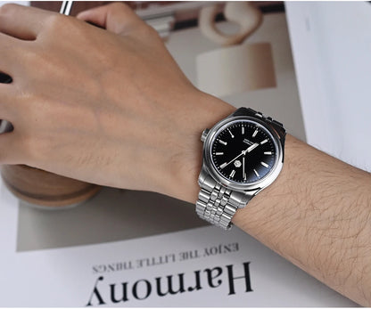 San Martin 39mm Miyota 90S5 Enamel Dial GADA Wristwatch Automatic Mechanical Sapphire BGW-X1 10Bar 5-Link Bracelet  SN0144CG-7