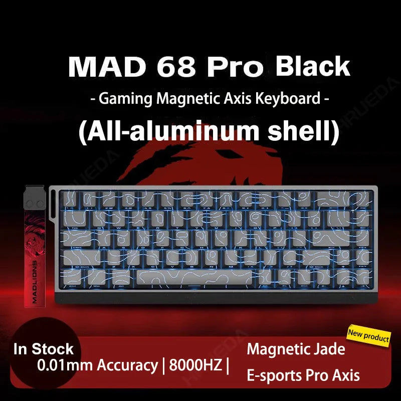 MADLIONS MAD 60/68HE Gaming Magnetic Switch Keyboard, Wired Mechanical Gaming Keyboard with 8K Polling Rate, Rapid Trigger, Hot Swappable RGB 61/68 Keys