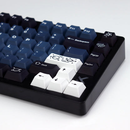 „KBDiy Clone GMK Galaxy“ PBT retro klavišų dangteliai, skirti „Aula 60“ mechaninei klaviatūrai, žaidėjams, su atskirtu tarpo klavišu, „Cherry“ profilio „Alice“ klavišų dangteliai