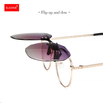 Women Sunglasses Clip-on Polarized Optical Glasses Clip Diamond Cut Mirror Eyeglasses Anti-UV Driving Sunglasses 2026 Trendy