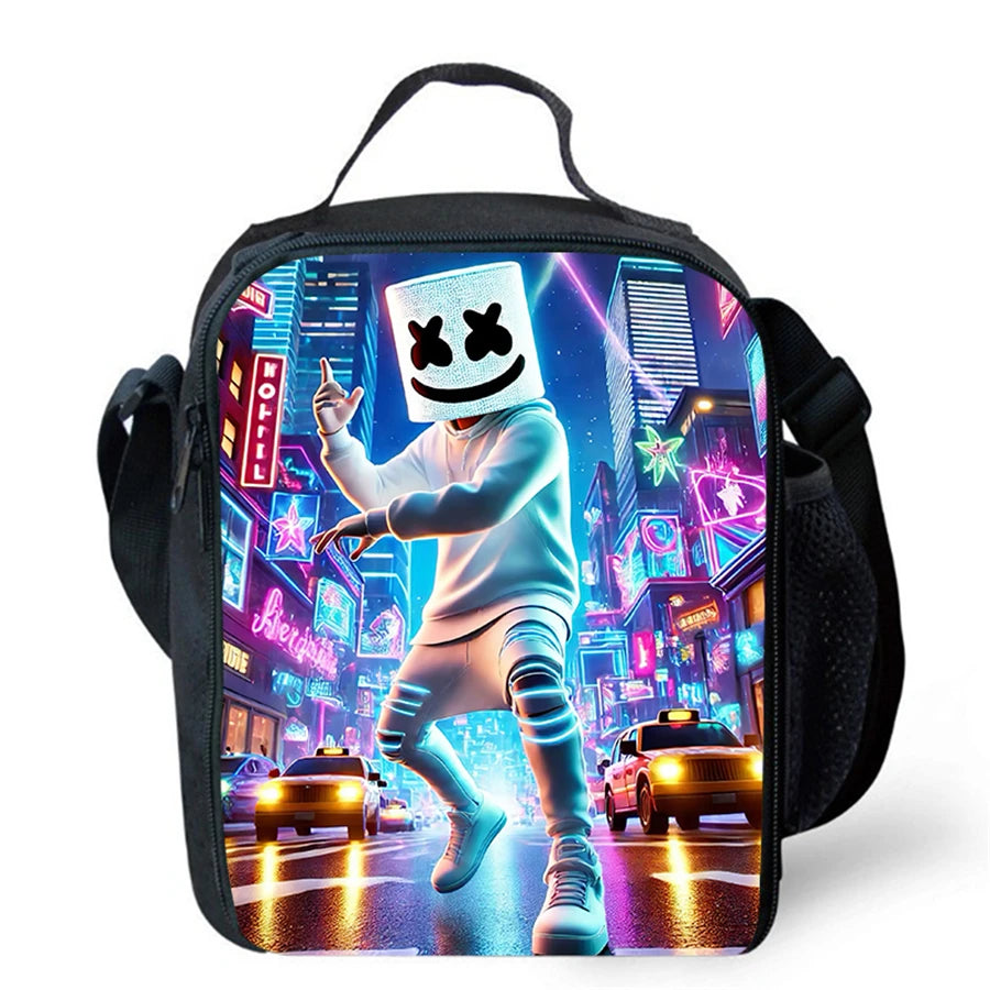Cartoon FORTNITE Insulated Cooler Lunch Bag Cute Portable Lightweight Picnic Bag for Boys & Girls Age 5-10 Kids Daily Food Bag