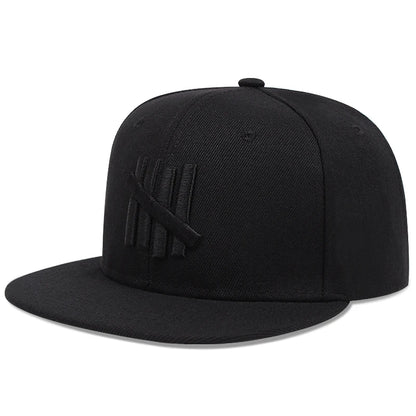 2025 New Five Bar Embroidered Simple Classic Flat Edge Hat Men's Street Hip Hop Hat Women's Outdoor Sunshade Hat Baseball Hat