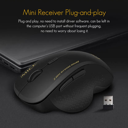Wireless Gaming Mouse 2.4GHz Ergonomic Optical Mouse with USB Receiver, 1600 DPI Wireless Gaming Mouse for Laptop, PC & Desktop