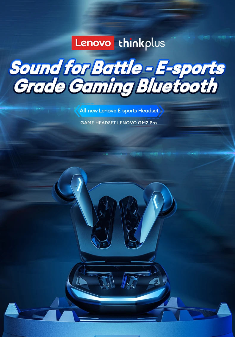 Lenovo GM2 Pro TWS Wireless Earbuds Bluetooth 5.3 – Touch Control HD Earphones with Mic, Waterproof Sports Headphones