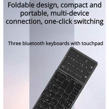 New Three-Fold Folding Bluetooth Keyboard With Touchpad Portable Foldable Keyboard For PC Mac Smartphone IPad