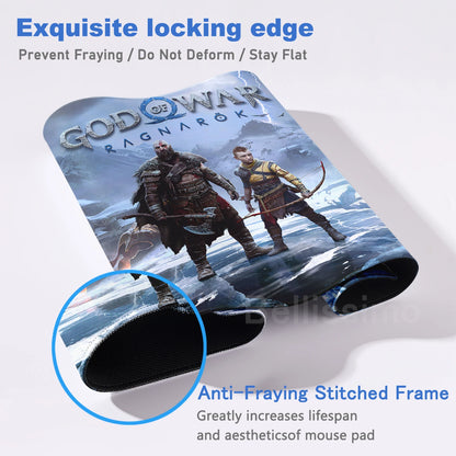 Xxl Mouse Pad God of War Desk Mat Gaming Accessories Keyboard Computer Mousepad Gamer Large Pc Cabinet Office Table Carpet Rug