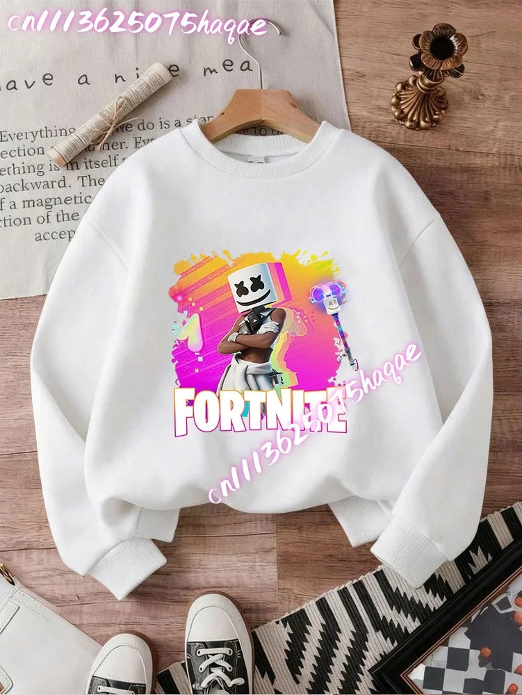2026 Fortnites Kids Hooded Coats Anime Fortress Night Sweatshirts Game Spring Autumn Hoodies Sportwear Children Clothes Gift