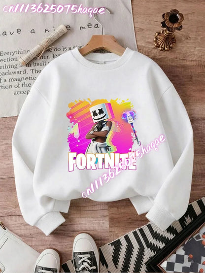 2026 Fortnites Kids Hooded Coats Anime Fortress Night Sweatshirts Game Spring Autumn Hoodies Sportwear Children Clothes Gift