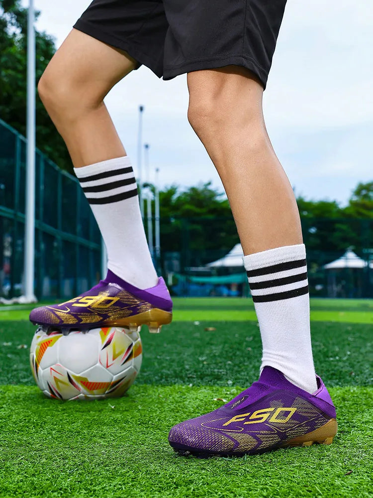 Nouvelles Chaussures de Football pour Hommes Antidérapantes, Crampons de Futsal Intérieur et de Football sur Gazon, Baskets Montantes de Haute Qualité, Meilleures Ventes pour l'Extérieur