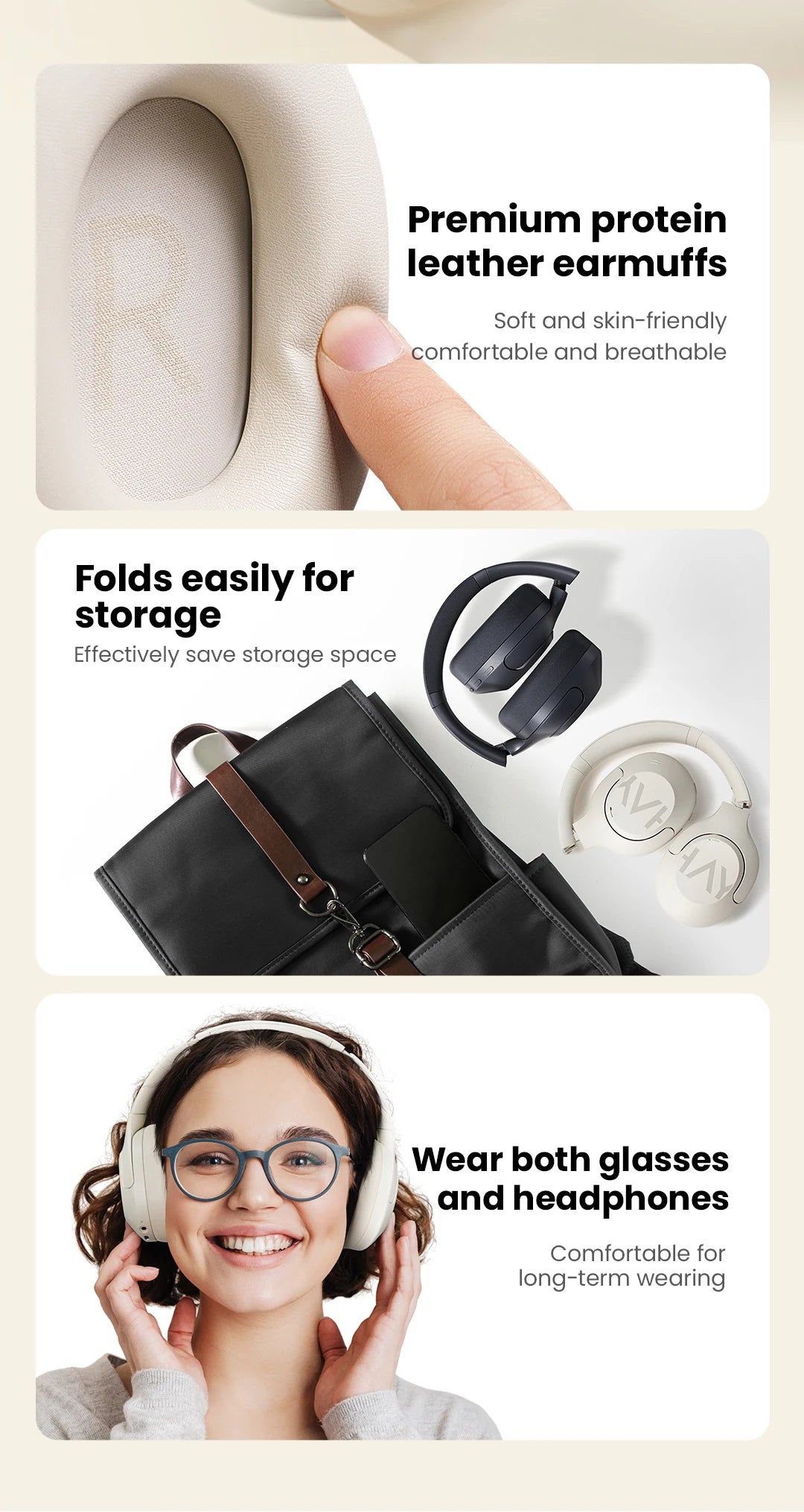 HAYLOU S30 Wireless Bluetooth 5.4 Headphones – 43dB Adaptive Noise Cancelling ANC Headset, 40mm Drivers, 80H Playtime, Hi-Res Audio Over-Ear Headphones