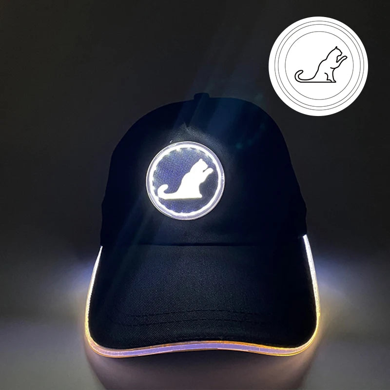 Cappellino da baseball luminoso fashion a LED, cappello hip-hop fluorescente per bar e club, per uomo e donna, DJ, danza, accessori e costume