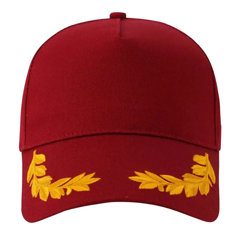 Wheat Stitch Baseball Cap -6-Panel Cotton Sun Hat with Brass Buckle Adjustable Outdoor Fashion Snapback Trendy Unisex Peaked Cap