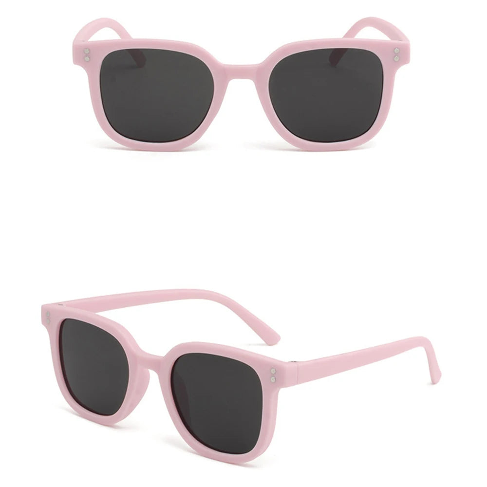KLASSNUM 2026 Trendy Children's Sunglasses Large Square Black Sun Glasses 2-8 Years Kids Girls Boys Sunglass for Travel Outdoor