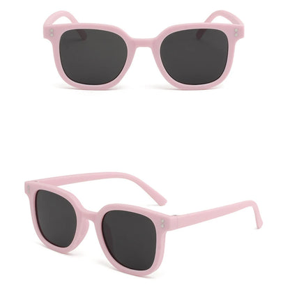 KLASSNUM 2026 Trendy Children's Sunglasses Large Square Black Sun Glasses 2-8 Years Kids Girls Boys Sunglass for Travel Outdoor
