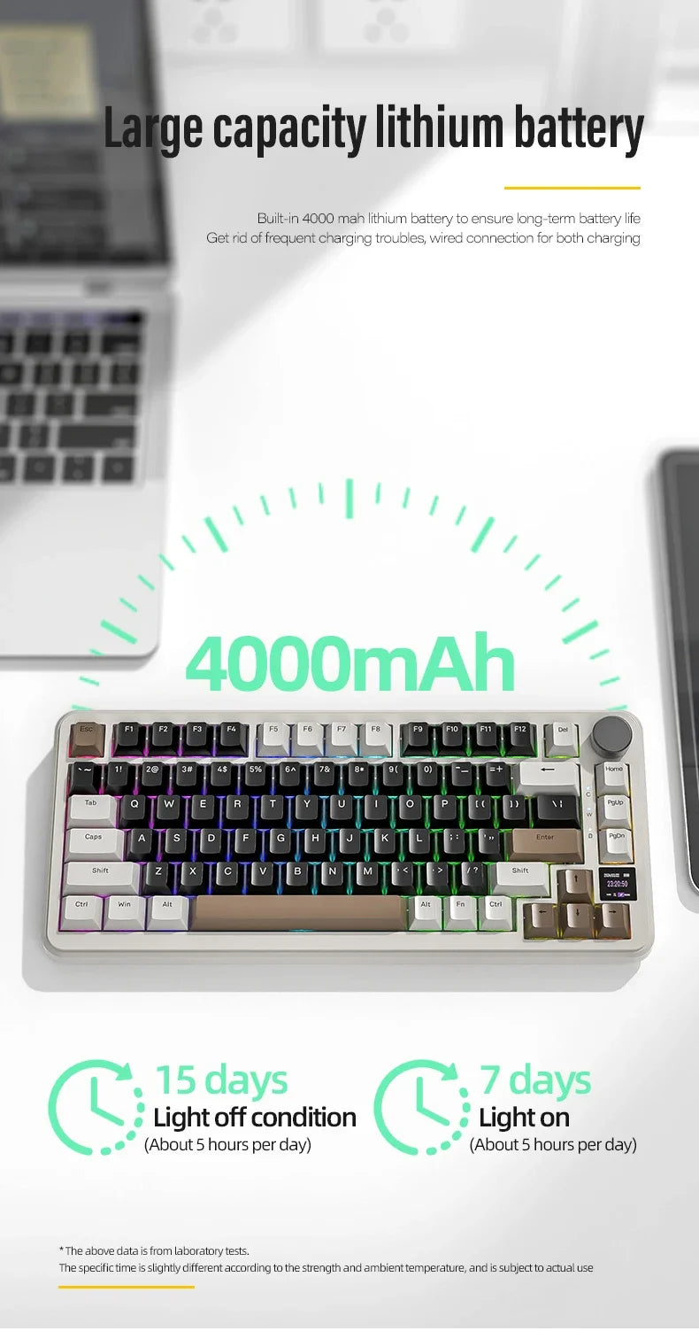 ATTACK SHARK X85/X85Pro Wireless Mechanical Keyboard 75% 82 Keys Tri-Mode Bluetooth Wird RGB Hot Swap Gasket Knob Large battery
