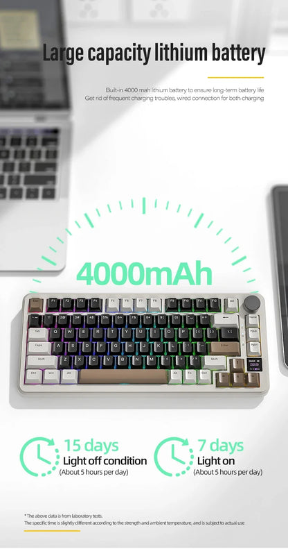 ATTACK SHARK X85/X85Pro Wireless Mechanical Keyboard 75% 82 Keys Tri-Mode Bluetooth Wird RGB Hot Swap Gasket Knob Large battery