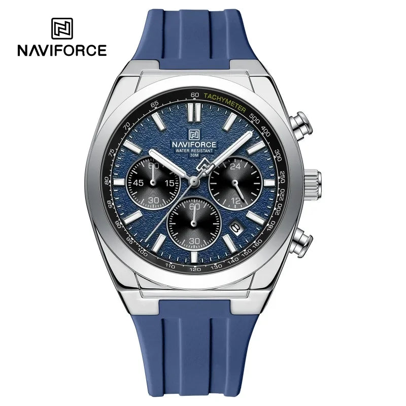 Muški ručni sat NAVIFORCE – luksuzni i sportski stil, kvarcni mehanizam, prikaz 24 sata, prozor za datum, kronograf, vodootporan – ideja za poklon za muškarce