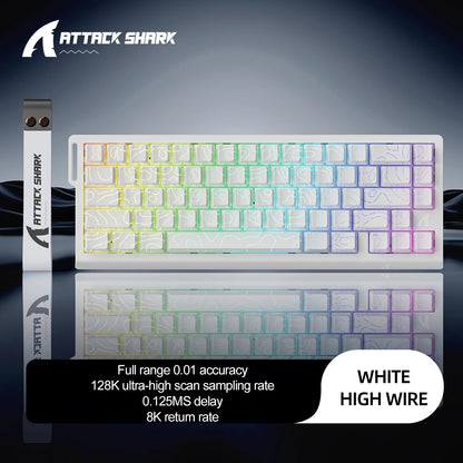 Teclado gaming magnético ATTACK SHARK X68HE X68PRO HE e FREEWOLF F68 com fios F68Pro sem fios para gaming profissional 0.01mm Rapid Trigg