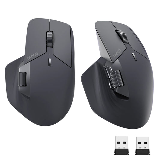 Rapoo MT760/MT760Mini Multi-mode Rechargeable Wireless Bluetooth Mouse Ergonomic 4000 DPI Supports Up to 4 Devices Office Mice