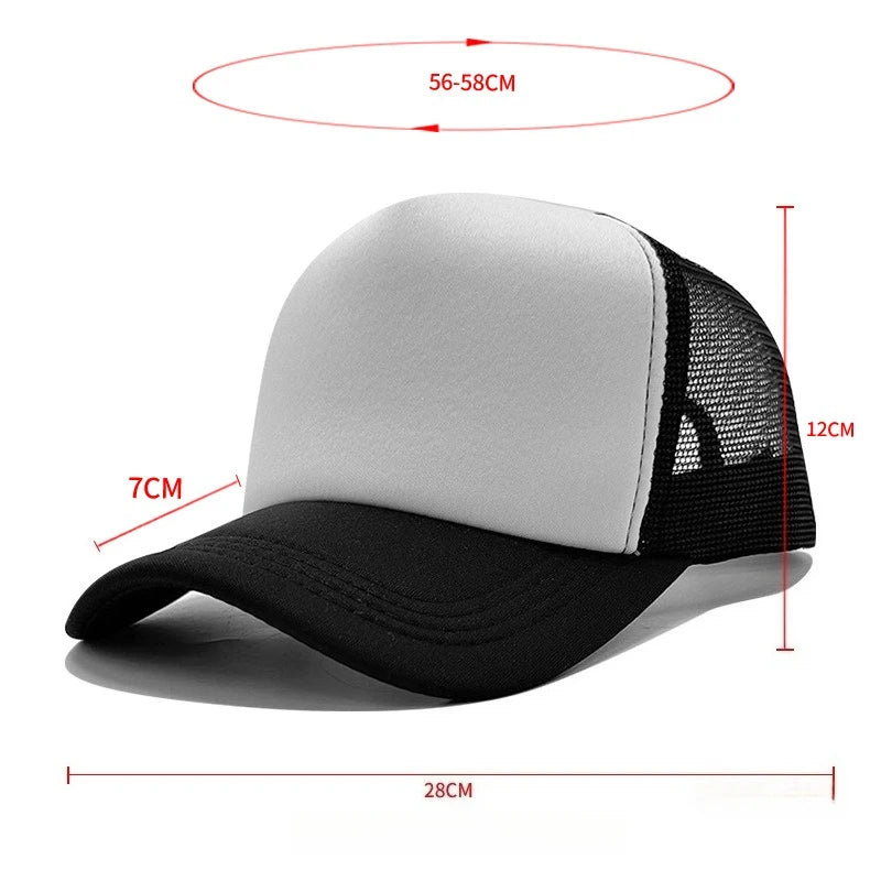Sponge Mesh Baseball Cap - Unisex Solid Color Trucker Hat Adjustable UV Protection Fashion Breathable Snapback Sun Hat