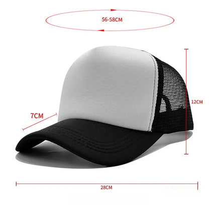 Sponge Mesh Baseball Cap - Unisex Solid Color Trucker Hat Adjustable UV Protection Fashion Breathable Snapback Sun Hat