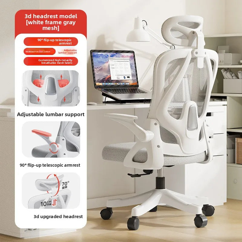 Ergonomic Gaming Chair with Adjustable Height, Comfort Support Cushion, Office Desk Chair for Home, Dorm, Gaming, and Long Hours Use