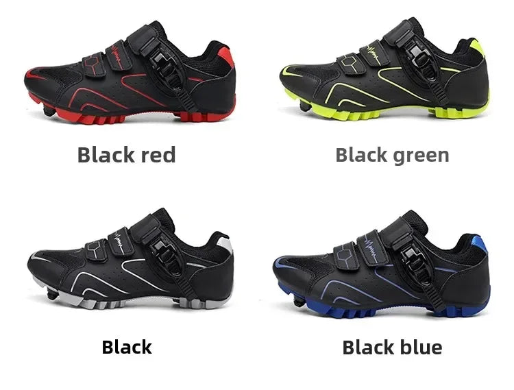 Chaussures de cyclisme unisexes à semelle rigide – Chaussures à crampons pour vélo de route 4 saisons, VTT et sports de plein air