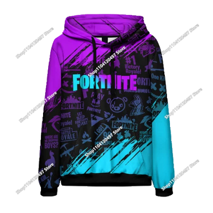 Fortnite Paarbekleidung Herren- und Damenpullover Kinder bedruckter Casual-Hoodie für Schüler Outdoor-Sport schlicht langärmelig